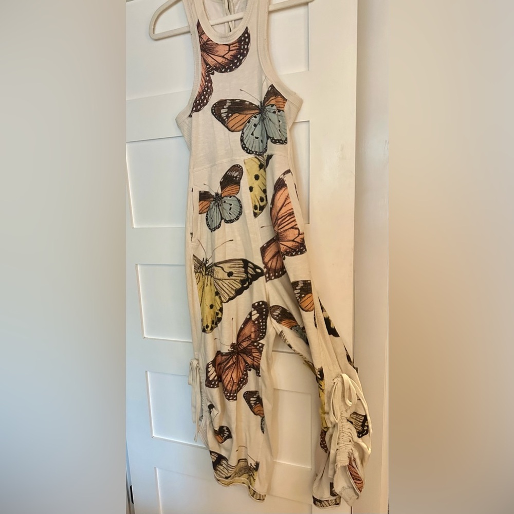 Anthropologie Butterfly Print Sleeveless Jumpsuit